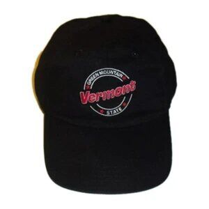 Vermont Green Mountain State Mens Black Strapback hat Cap New